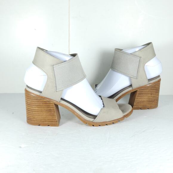 Sorel Women's Nadia US8,5 Dove Nubuck Chunky Heels Slip On Strappy Sandals - Picture 8 of 16